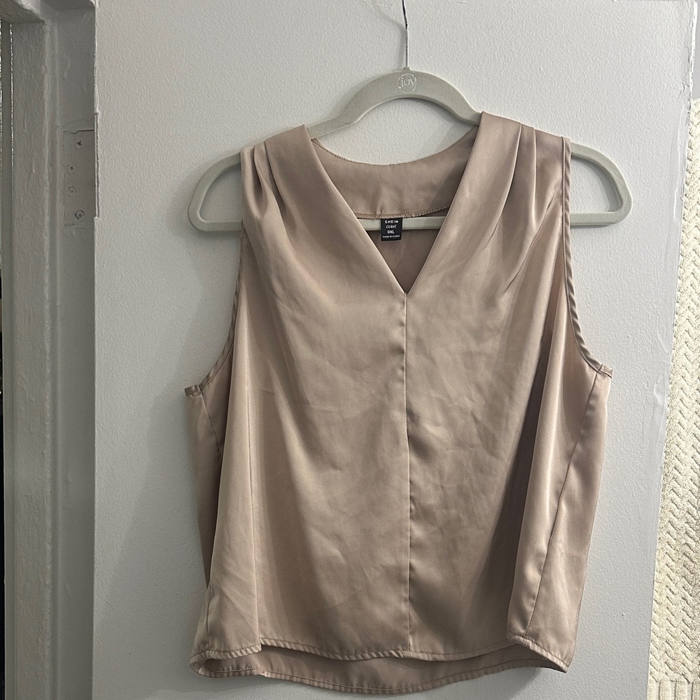 SHEIN Beige Sleeveless Blouse
